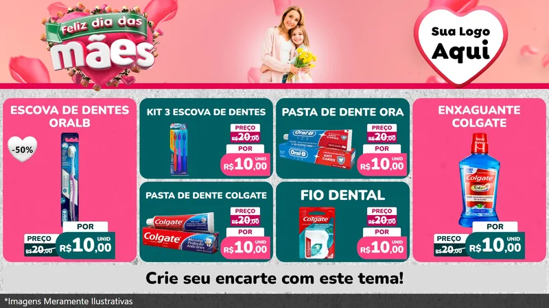 Modelo de TV para TV Horizontal com o tema Feliz Dia das Mães para Higiene Pessoal