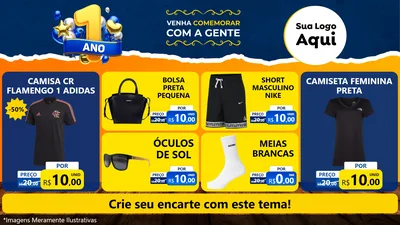 Modelo de TV para TV Horizontal com o tema Um Ano de Aniversário para Roupas e acessórios
