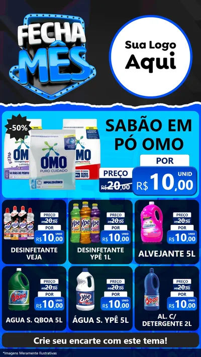Modelo de Rede Social para Stories com o tema Fecha Mês para Produtos de Limpeza