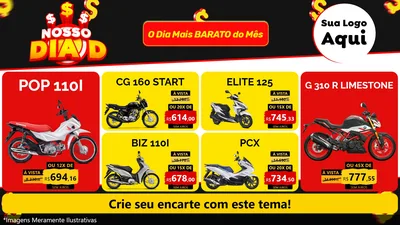 Modelo de TV para TV Horizontal com o tema Nosso Dia D para Concessionaria de Motos