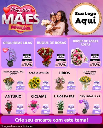 Modelo de Rede Social para Feed Instagram com o tema Mês das Mães Imperdível para Floricultura e jardim