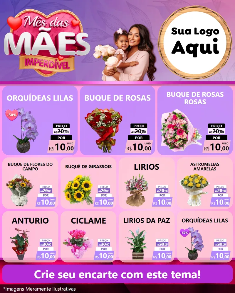 Modelo de Rede Social para Feed Instagram com o tema Mês das Mães Imperdível para Floricultura e jardim