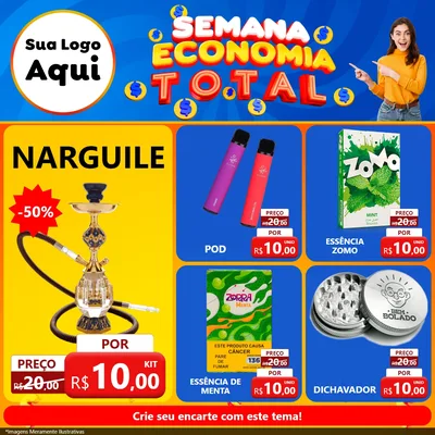 Modelo de Rede Social para Feed Facebook com o tema Semana Economia Total para Tabacaria