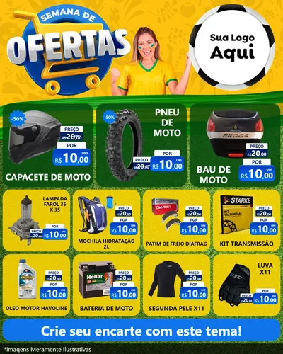 Modelo de Rede Social para Feed Instagram com o tema Semana de Ofertas - Copa para Moto peças