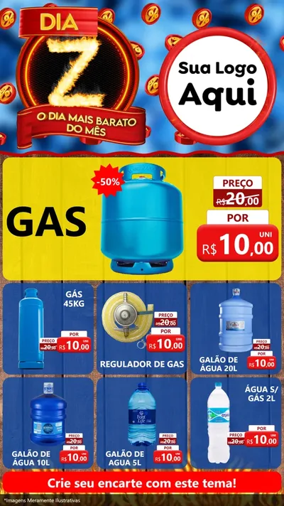 Modelo de Rede Social para Stories com o tema Dia Z - O Dia Mais Barato Do Mês para Água e gás