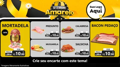 Modelo de TV para TV Horizontal com o tema Setembro Amarelo para Frios e Laticínios