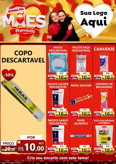 Modelo de Encarte para Encarte A4 Vertical com o tema Semana das Mães Premiada para Embalagens