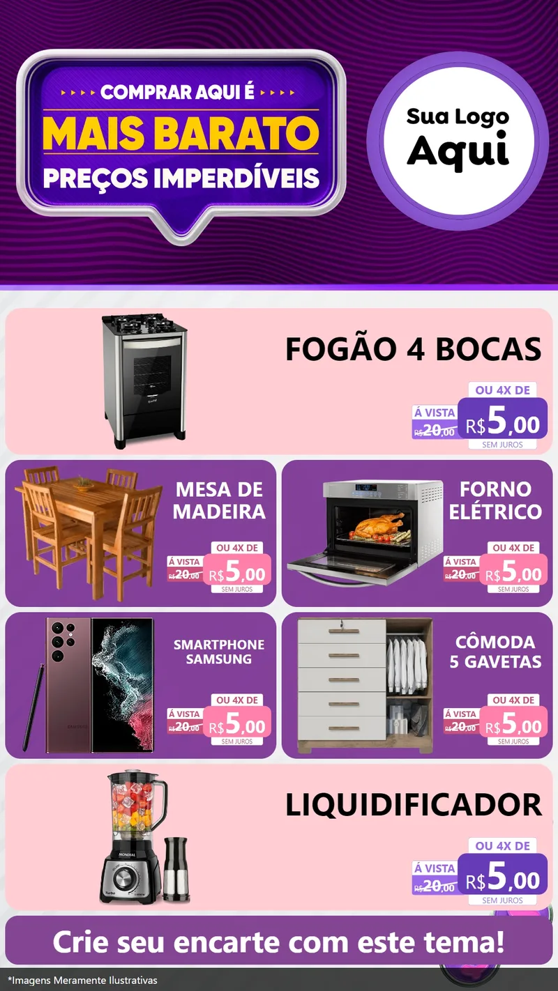 Modelo de TV para TV Vertical com o tema Mais Barato para Móveis e Eletro