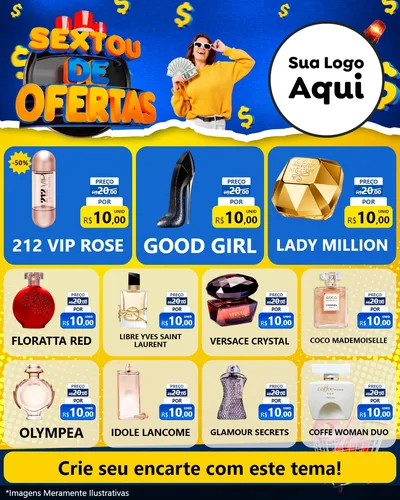 Modelo de Rede Social para Feed Instagram com o tema Sextou de Ofertas para Perfumes