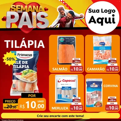 Modelo de Rede Social para Feed Facebook com o tema Semana Dos Pais para Peixaria