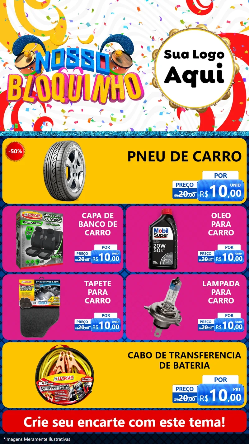 Modelo de TV para TV Vertical com o tema Nosso Bloquinho para Auto peças