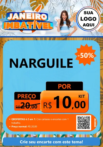 Modelo de Cartaz para Cartaz A4 Vertical com o tema Janeiro Imbatível para Tabacaria