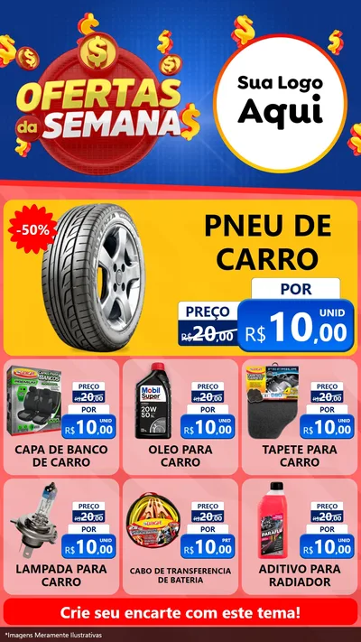 Modelo de Rede Social para Stories com o tema Ofertas Da Semana para Auto peças