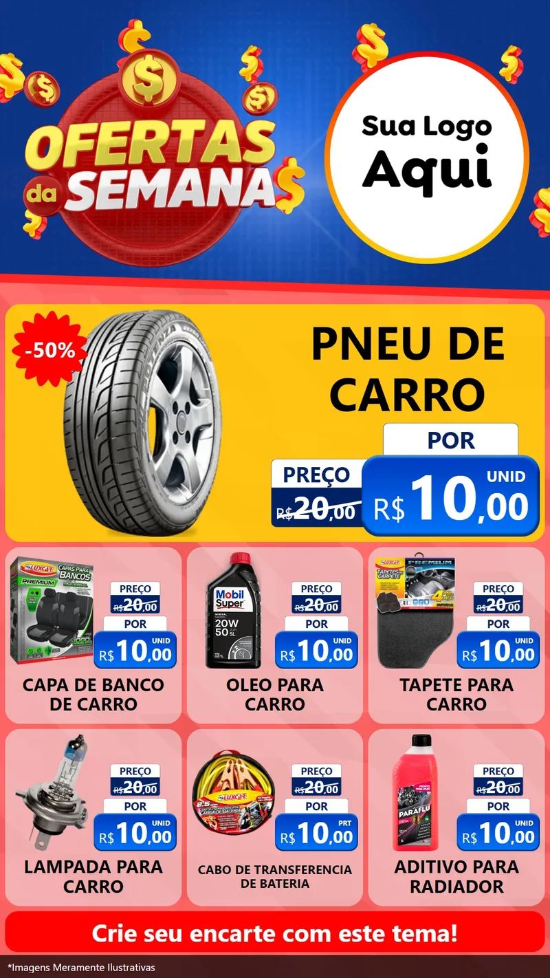 Modelo de Rede Social para Stories com o tema Ofertas Da Semana para Auto peças