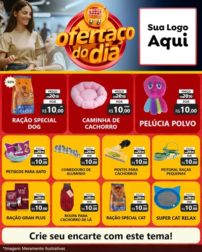 Modelo de Rede Social para Feed Instagram com o tema Ofertaço Do Dia para Pet Shop