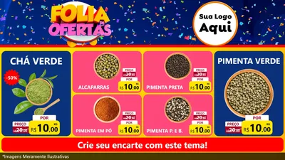 Modelo de TV para TV Horizontal com o tema Folia de Ofertas para Produtos Naturais