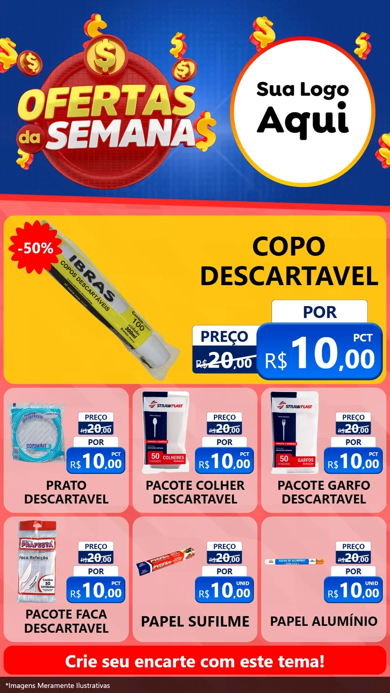 Modelo de Rede Social para Stories com o tema Ofertas Da Semana para Embalagens