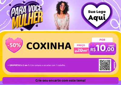 Modelo de Cartaz para Cartaz A4 Horizontal com o tema Para Você, Mulher para Salgadaria