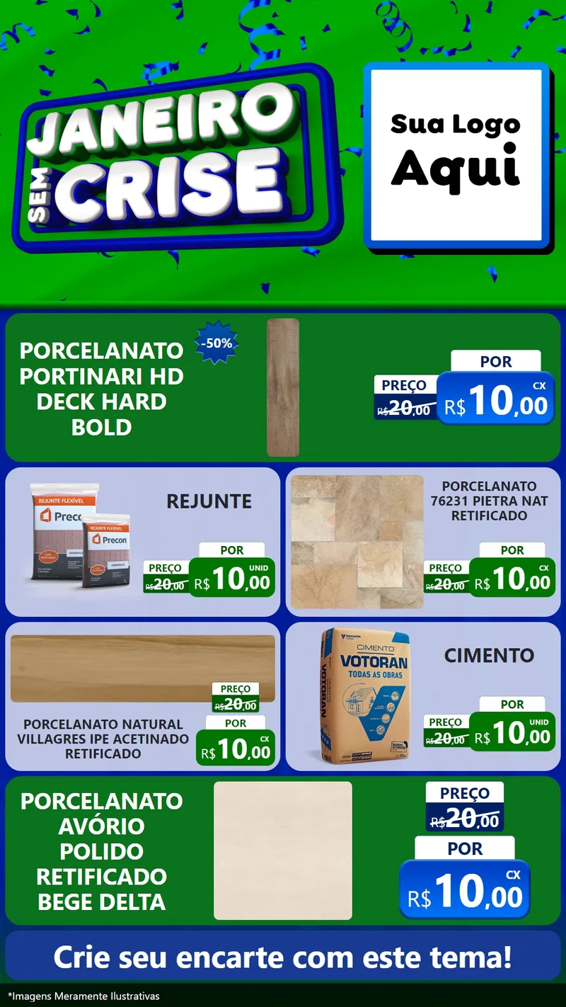 Modelo de TV para TV Vertical com o tema Janeiro Sem Crise para Pisos e revestimentos