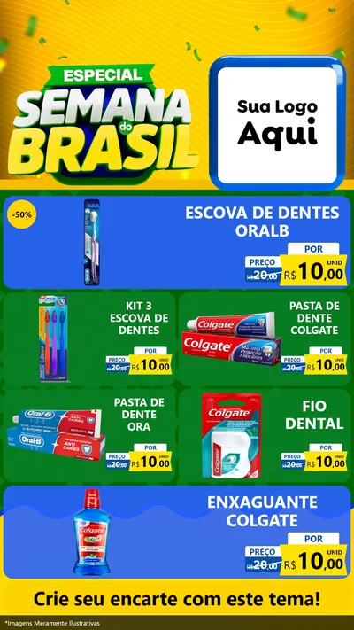 Modelo de TV para TV Vertical com o tema Especial Semana do Brasil para Higiene Pessoal