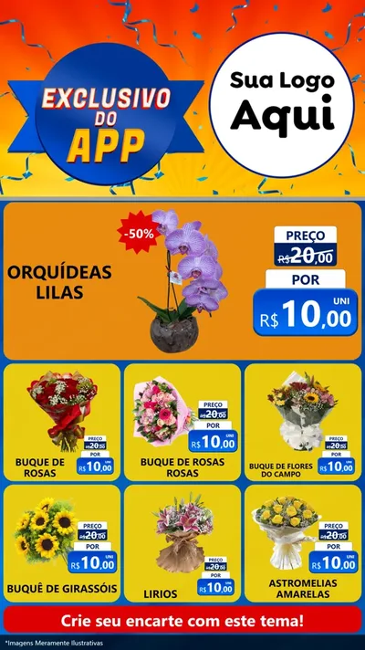 Modelo de Rede Social para Stories com o tema Exclusivo do Aplicativo para Floricultura e jardim