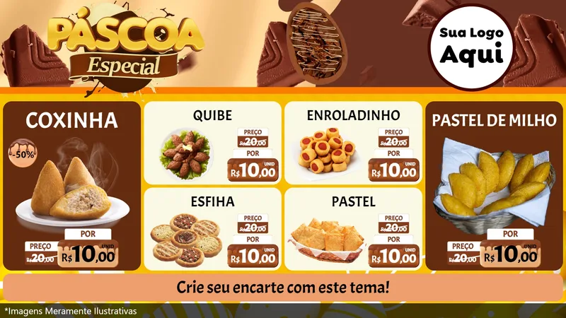 Modelo de TV para TV Horizontal com o tema Páscoa Especial para Salgadaria