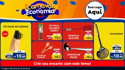 Modelo de TV para TV Horizontal com o tema Carnaval da Economia para Utilidades Domésticas