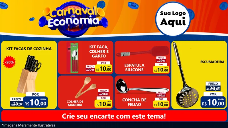 Modelo de TV para TV Horizontal com o tema Carnaval da Economia para Utilidades Domésticas