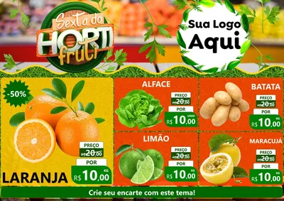 Modelo de Encarte para Encarte A4 Horizontal com o tema Sexta do Hortifruti para Hortifrúti