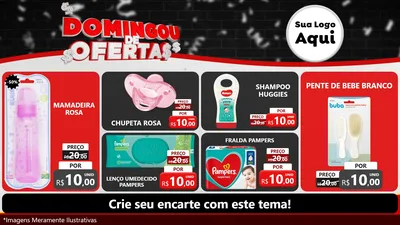Modelo de TV para TV Horizontal com o tema Domingou de Ofertas para Bebês