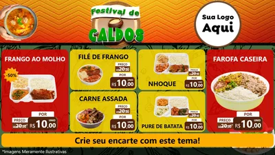 Modelo de TV para TV Horizontal com o tema Festival de Caldos para Restaurante