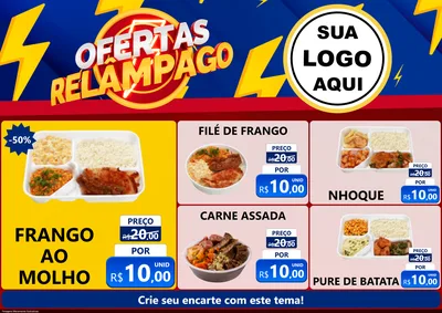 Modelo de Encarte para Encarte A4 Horizontal com o tema Ofertas Relâmpago para Restaurante
