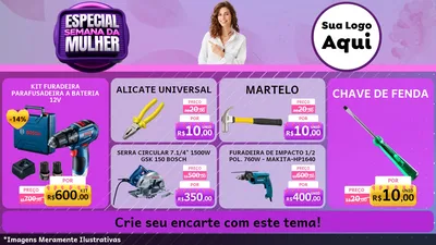 Modelo de TV para TV Horizontal com o tema Especial Semana da Mulher para Maquinas e Ferramentas