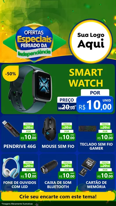 Modelo de Rede Social para Stories com o tema Ofertas Especiais Feriado da Independência para Informática