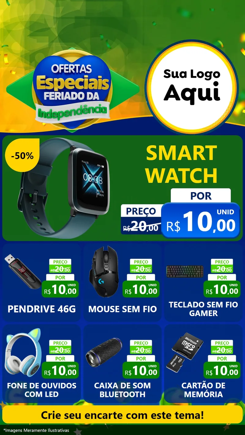 Modelo de Rede Social para Stories com o tema Ofertas Especiais Feriado da Independência para Informática