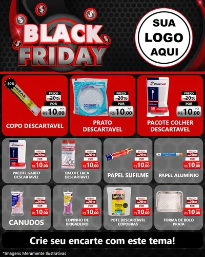 Modelo de Rede Social para Feed Instagram com o tema Black Friday para Embalagens