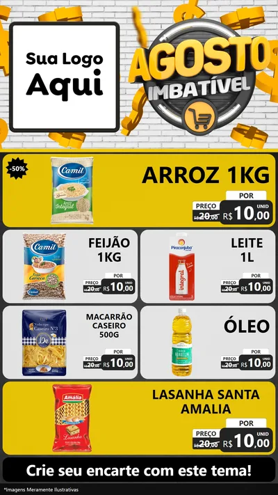 Modelo de TV para TV Vertical com o tema Agosto imbatível para Supermercado