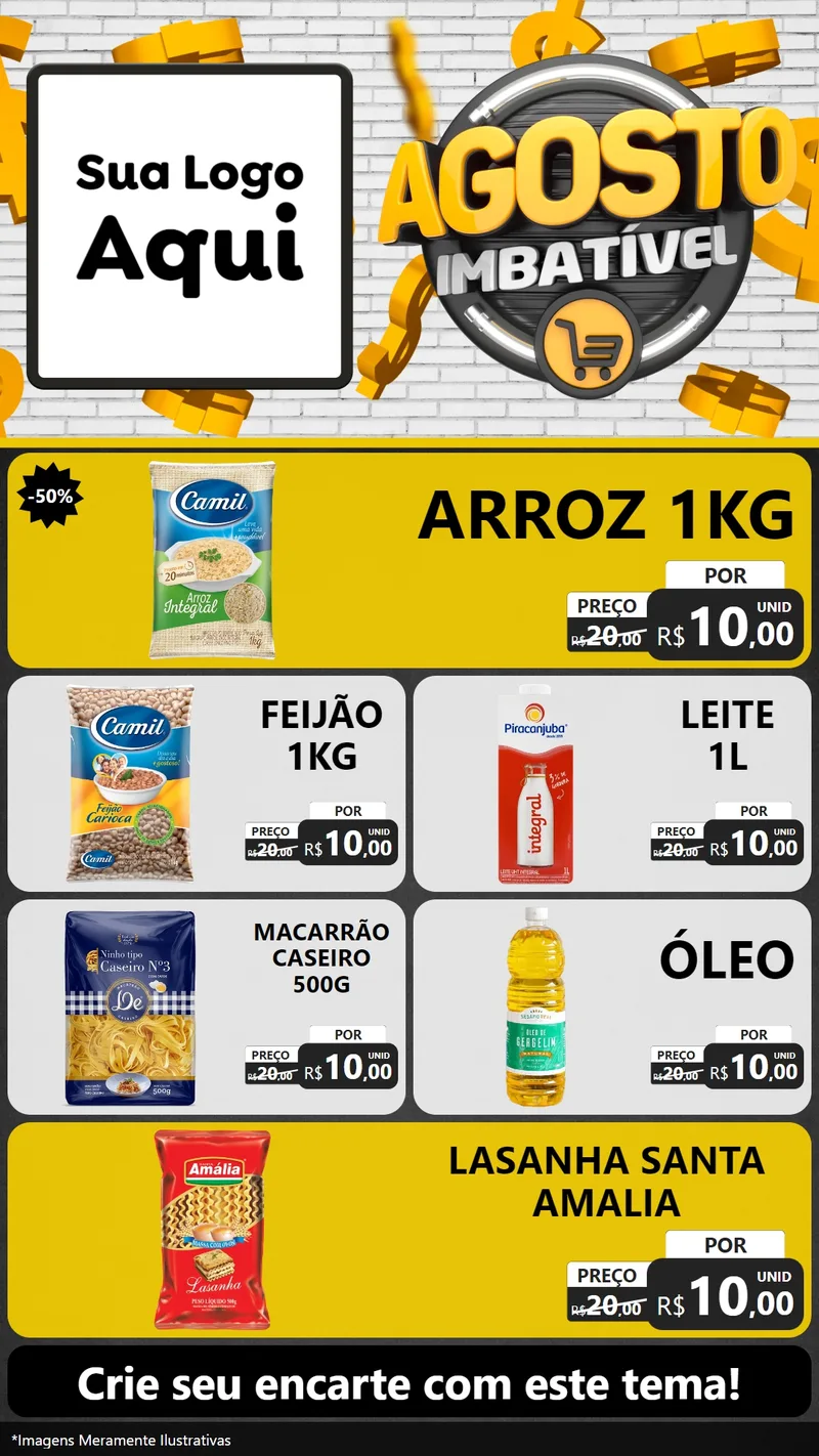 Modelo de TV para TV Vertical com o tema Agosto imbatível para Supermercado