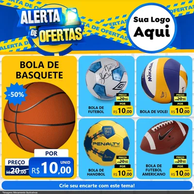Modelo de Rede Social para Feed Facebook com o tema Alerta de Ofertas para Artigos Esportivos