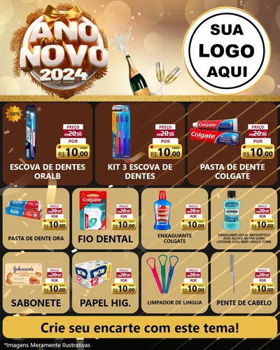 Modelo de Rede Social para Feed Instagram com o tema Feliz Ano Novo 2027 para Higiene Pessoal