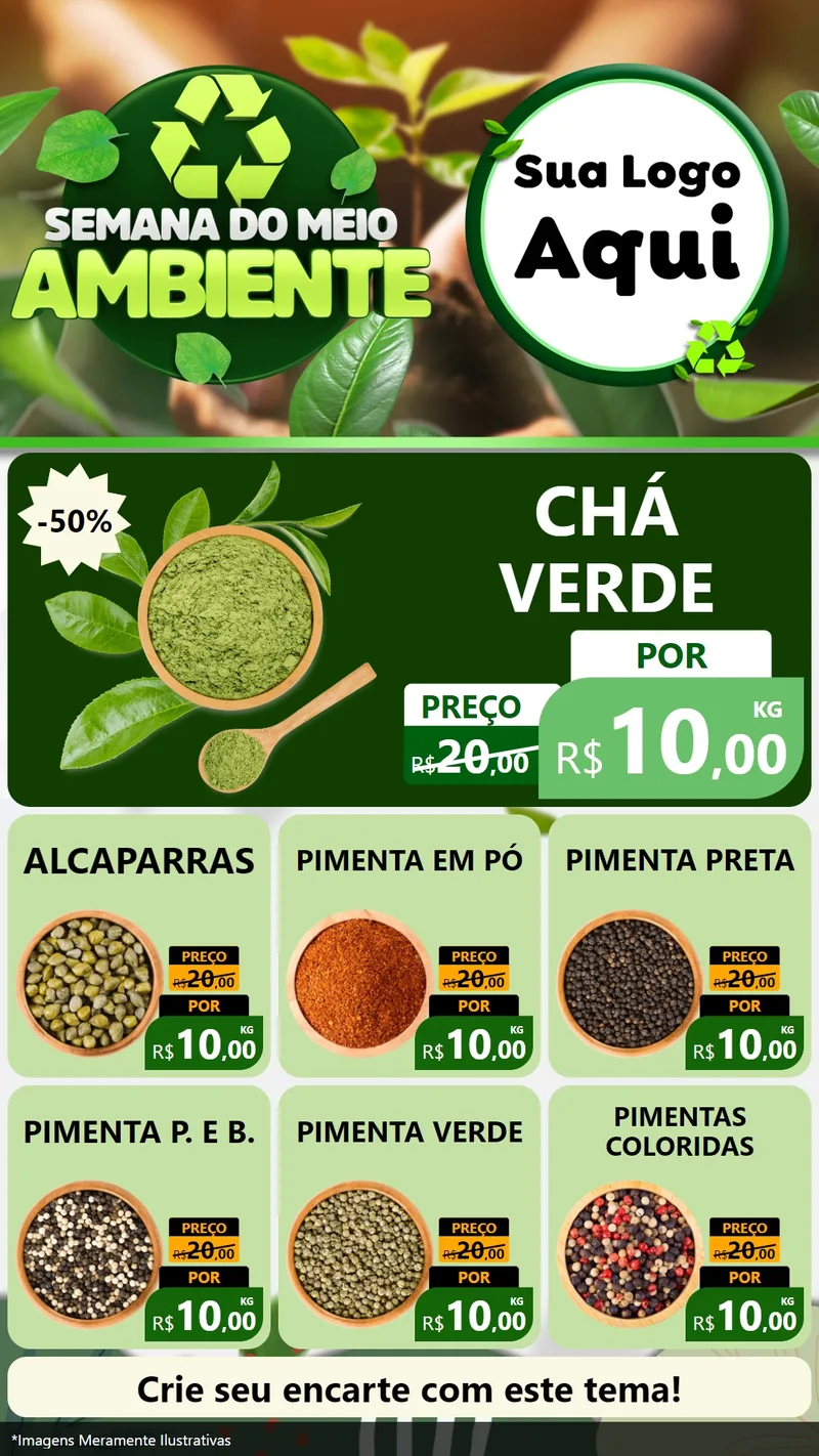 Modelo de Rede Social para Stories com o tema Semana do Meio Ambiente para Produtos Naturais