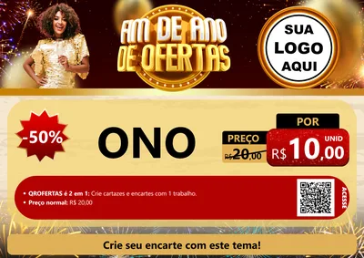 Modelo de Cartaz para Cartaz A4 Horizontal com o tema Fim de Ano de Ofertas para Óticas