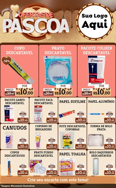 Modelo de Encarte para Encarte Grande com o tema Ofertas de Páscoa para Embalagens
