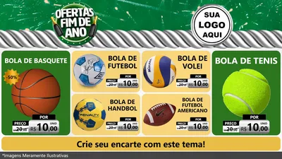 Modelo de TV para TV Horizontal com o tema Ofertas Fim de Ano para Artigos Esportivos