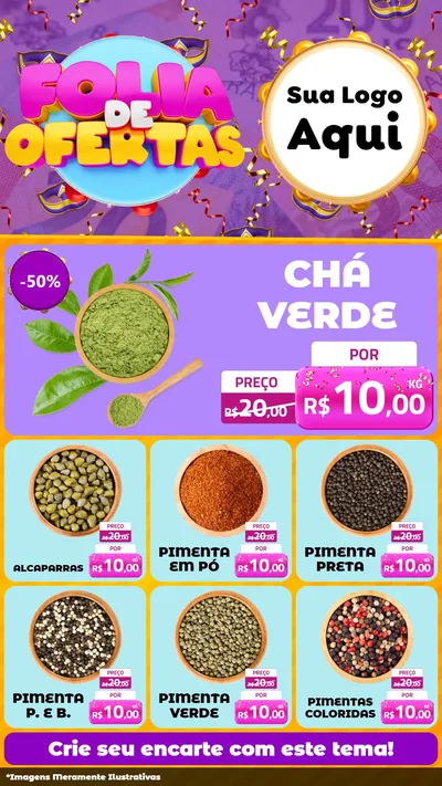 Modelo de Rede Social para Stories com o tema Folia de Ofertas para Produtos Naturais