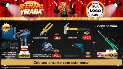 Modelo de TV para TV Horizontal com o tema Ofertas da Virada para Maquinas e Ferramentas