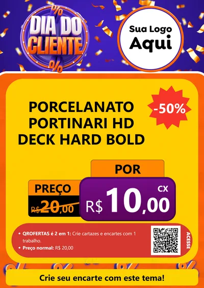 Modelo de Cartaz para Cartaz A4 Vertical com o tema Dia do Cliente para Pisos e revestimentos