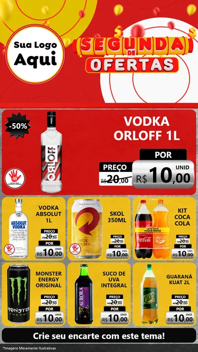 Modelo de Rede Social para Stories com o tema Segunda de Ofertas para Distribuidora de bebidas