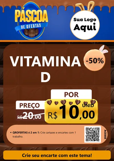 Modelo de Cartaz para Cartaz A4 Vertical com o tema Páscoa de Ofertas para Farmácia