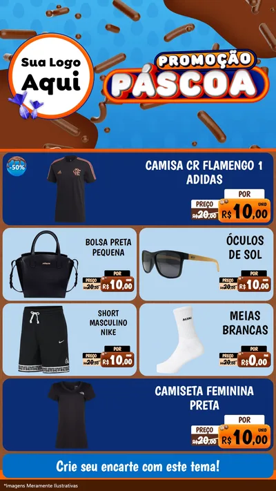 Modelo de TV para TV Vertical com o tema Promoção Páscoa para Roupas e acessórios